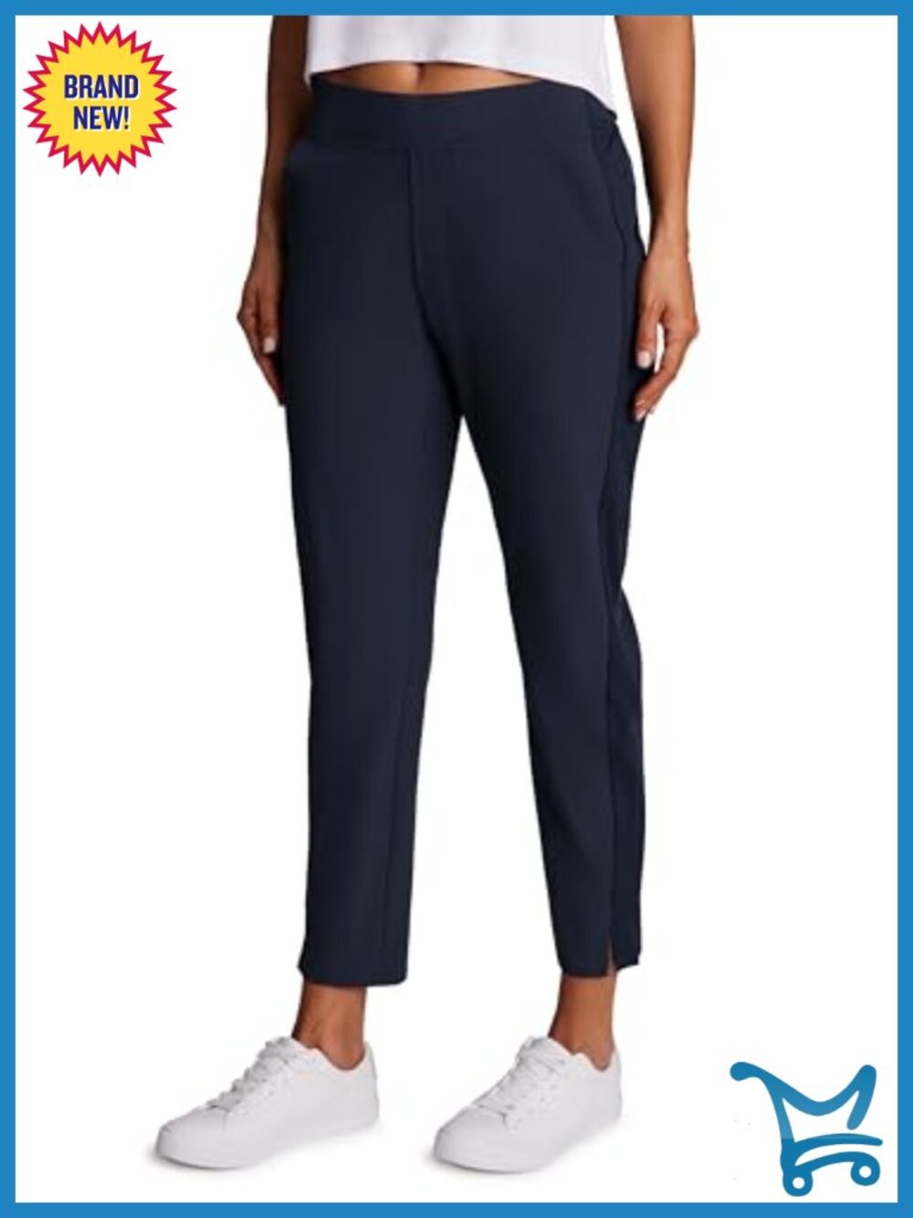 Quick Drying Lightweight Stretch Woven Flat-Front Straight Leg Ankle Pants
